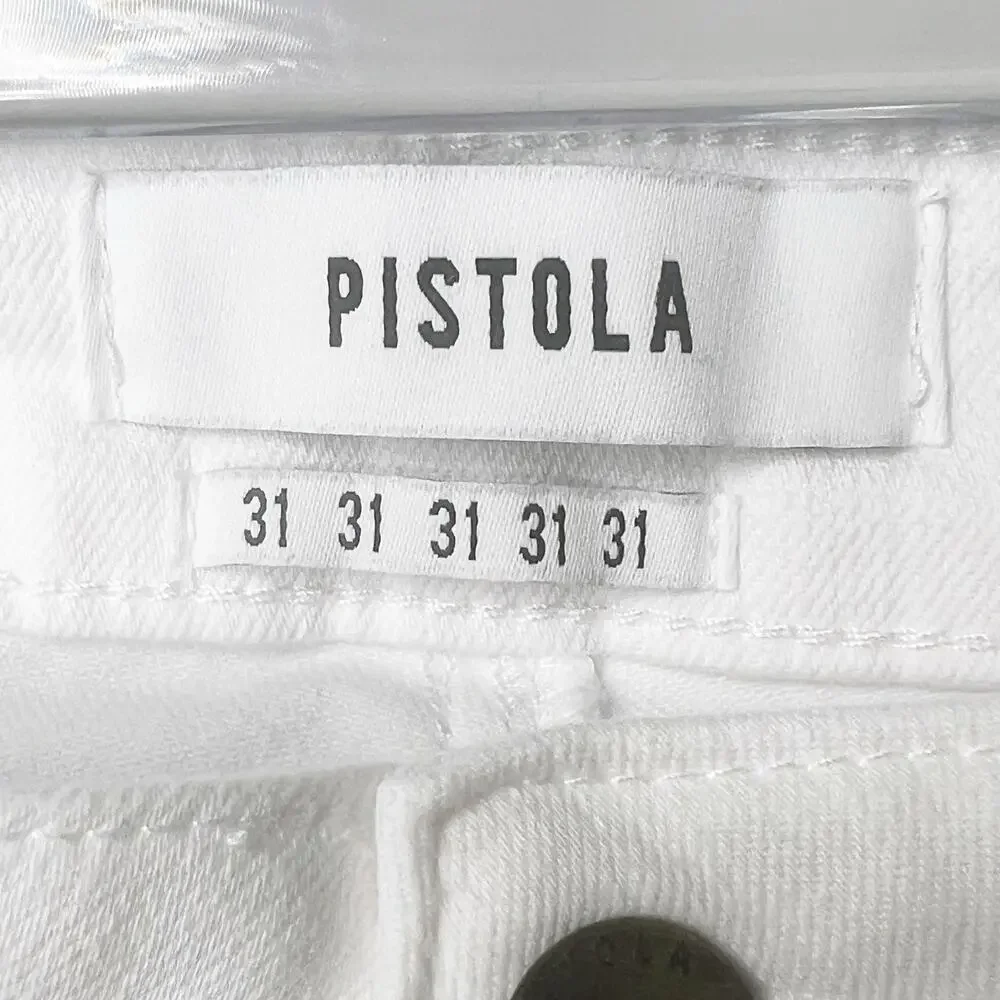 PISTOLA Jennifer Mid Rise Skinny Jeans Slimming Fit Stretch Denim White Size 31